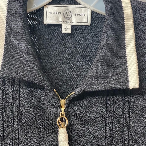 St. John sport Jackets & Coats Knit Zip Front Blazer size L - Picture 8 of 12